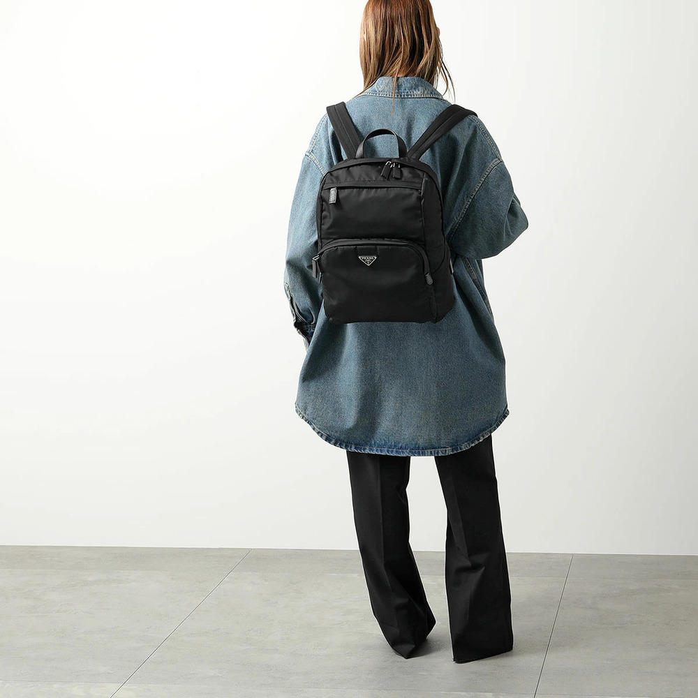 Prada Backpack Re Saffiano Leather Bag NERO
